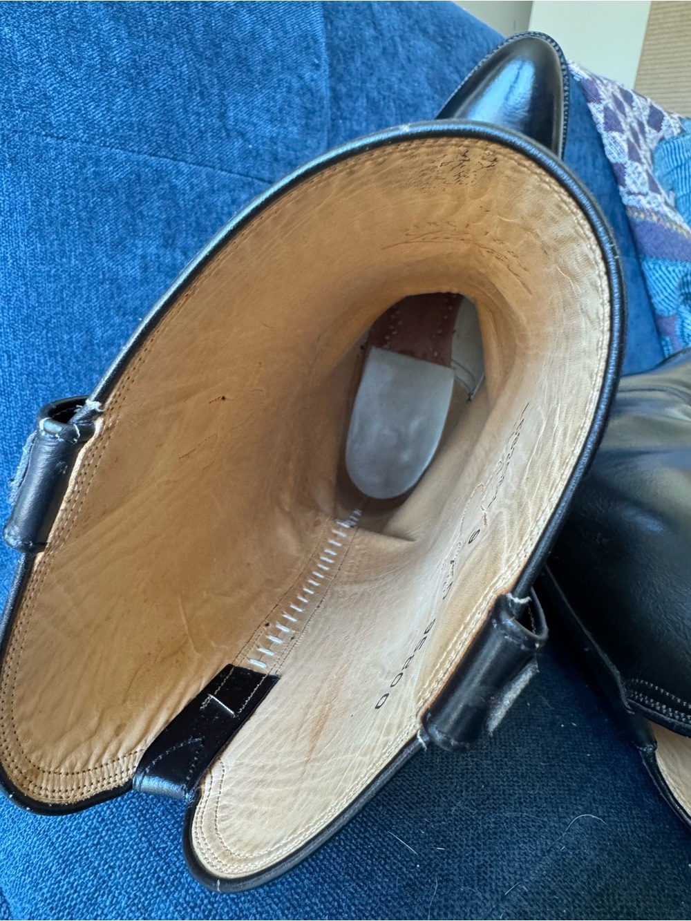 Vintage Lucchese 9D Black Stovetop Leather Cowboy Boots - Picture 8 of 9